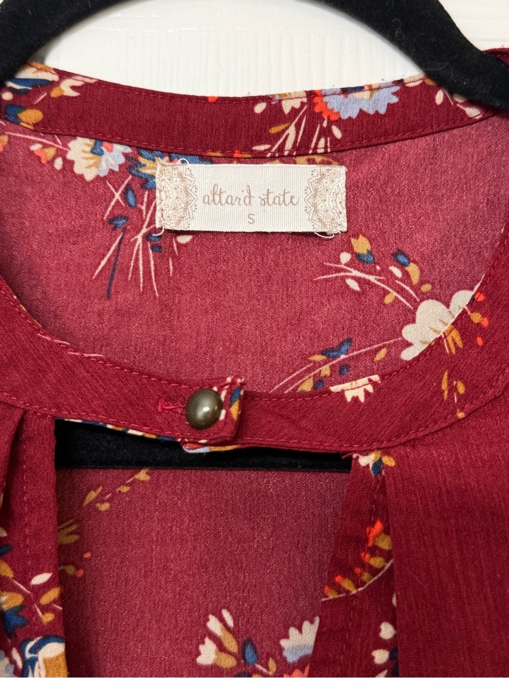 Altar'd State Burgundy Floral Long-Sleeve Tunic Dress - Picture 3 of 3